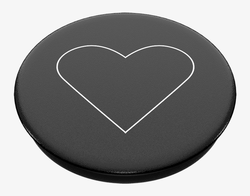 White Heart Black, Popsockets - Heart, transparent png download