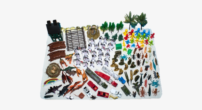 Basic Sandplay Miniature Set, 4 Liter Portable Tray, - Illustration, transparent png download
