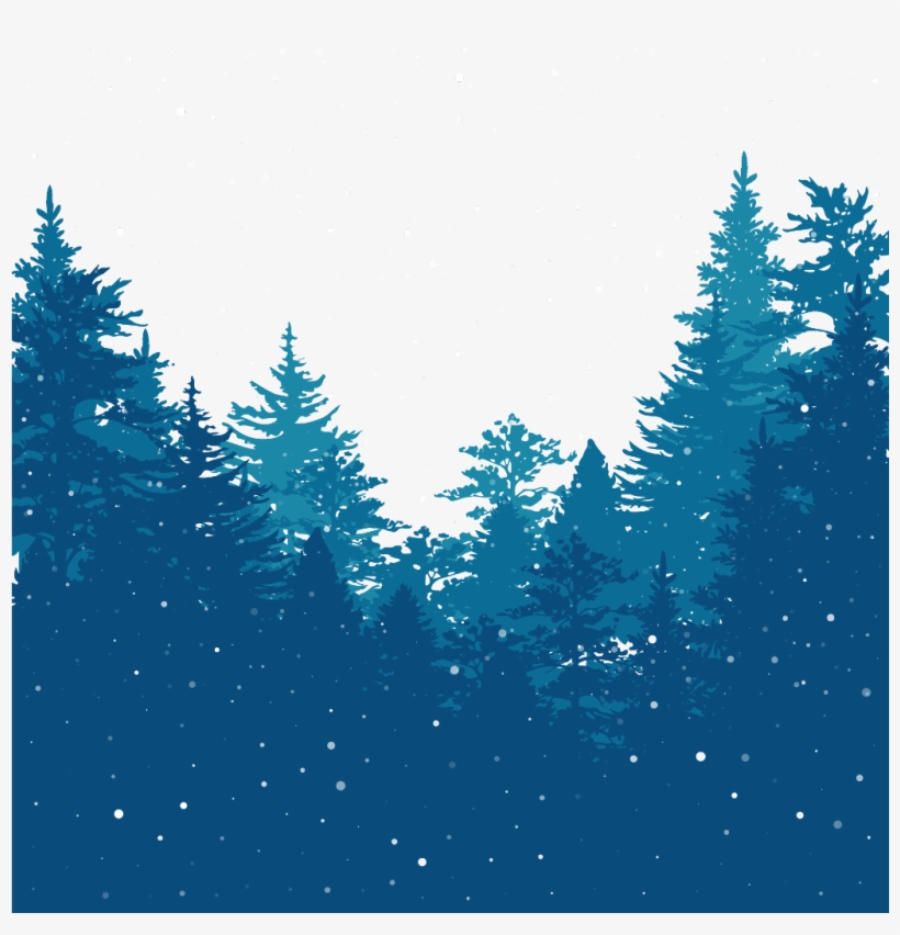 Ftestickers Winter Trees Pine Snow Silhouette - Kids Camp, transparent png download