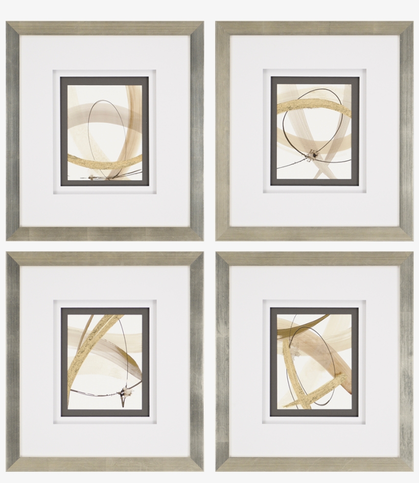 Scroll Series I Pk/4 - Black And White Set Framed Art, transparent png download