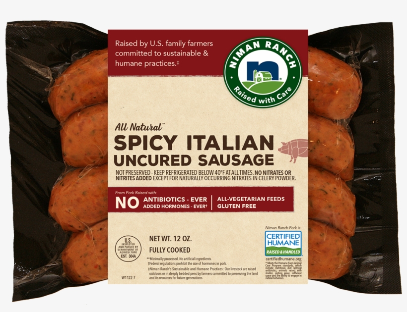 Spicy Italian Sausage - Niman Ranch Sausage, transparent png download