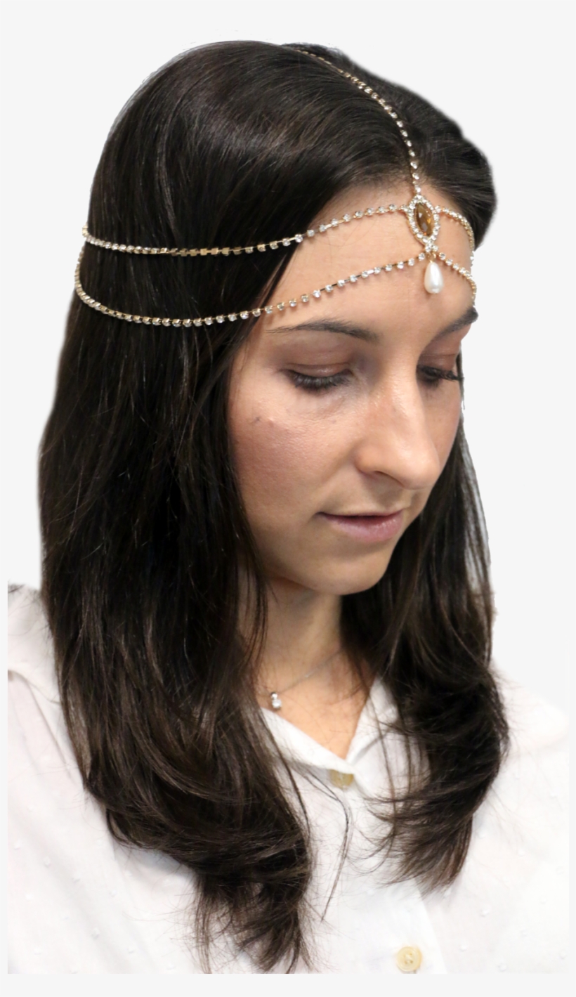 1920's Gatsby Flapper Head Chain Gold - Headpiece, transparent png download