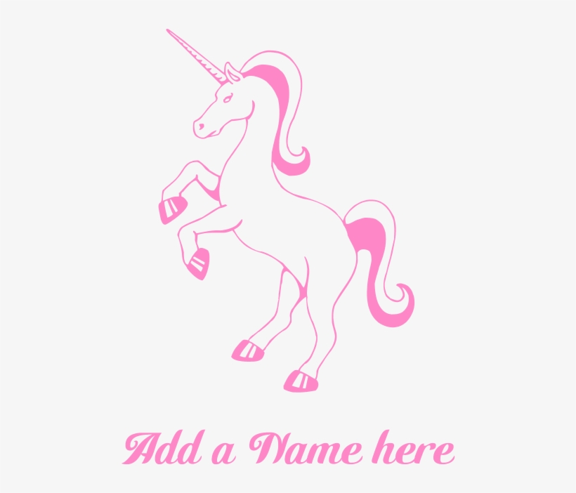 Personalisable Pink Unicorn Banner - Illustration, transparent png download