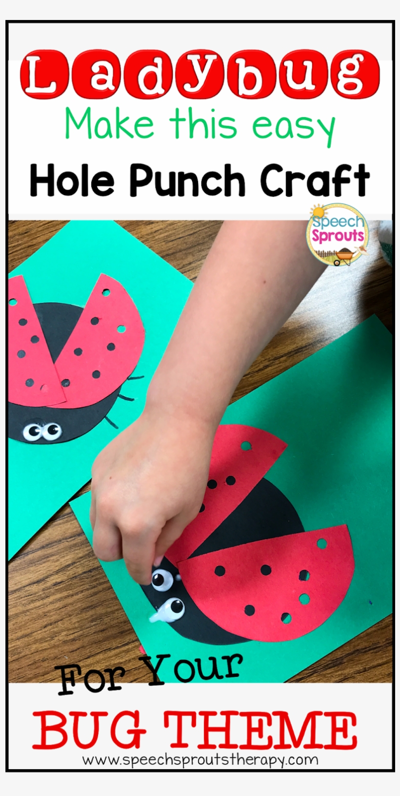 Gluing Wiggle Eyes Above Hole-punched Red Ladybug Wings - Sandal, transparent png download