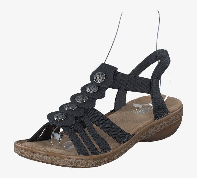 Rieker 62866 00 Black 57850 00 Womens Synthetic Rubber, - Sandal, transparent png download