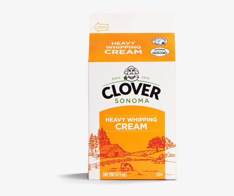 Heavy Whipping Cream - Clover Organic Milk 2%, transparent png download