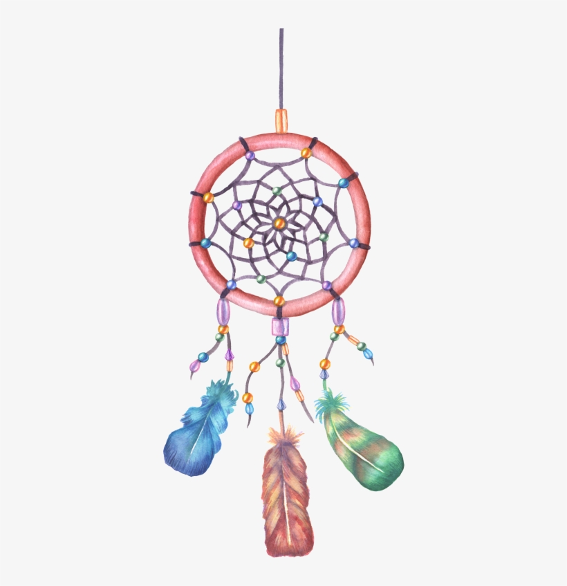 Dreamcatcher Illustration Watercolor Painting Red Stock - Dreamcatcher, transparent png download