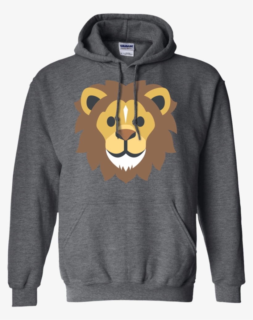 Lion Face Emoji Hoodie - T-shirt, transparent png download