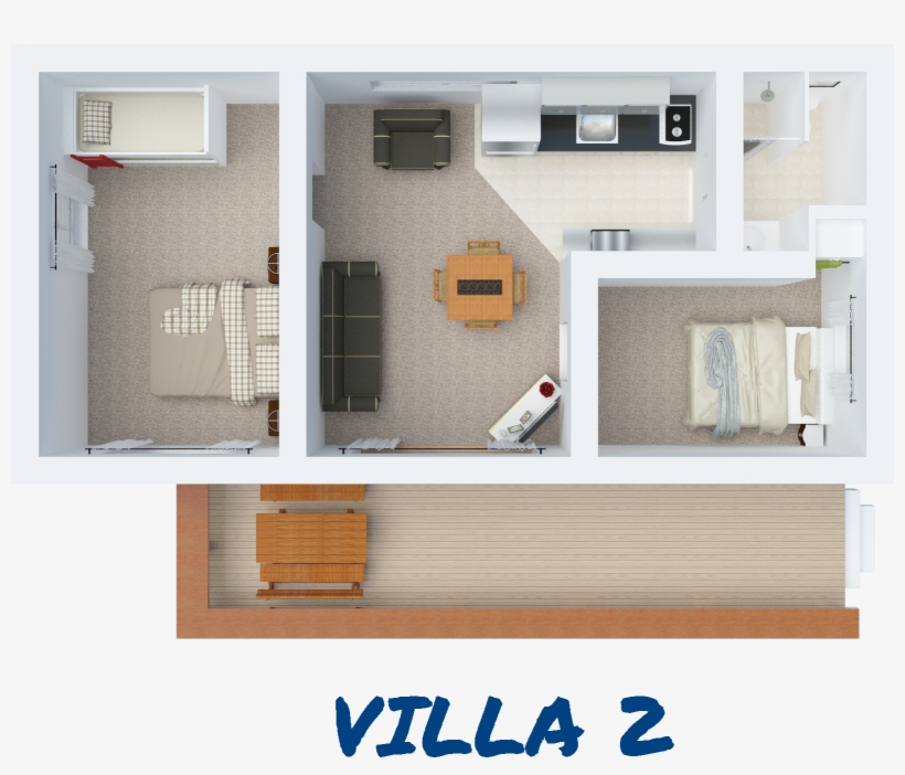 2 Bedroom Bayview Villa Floorplan - Floor Plan, transparent png download