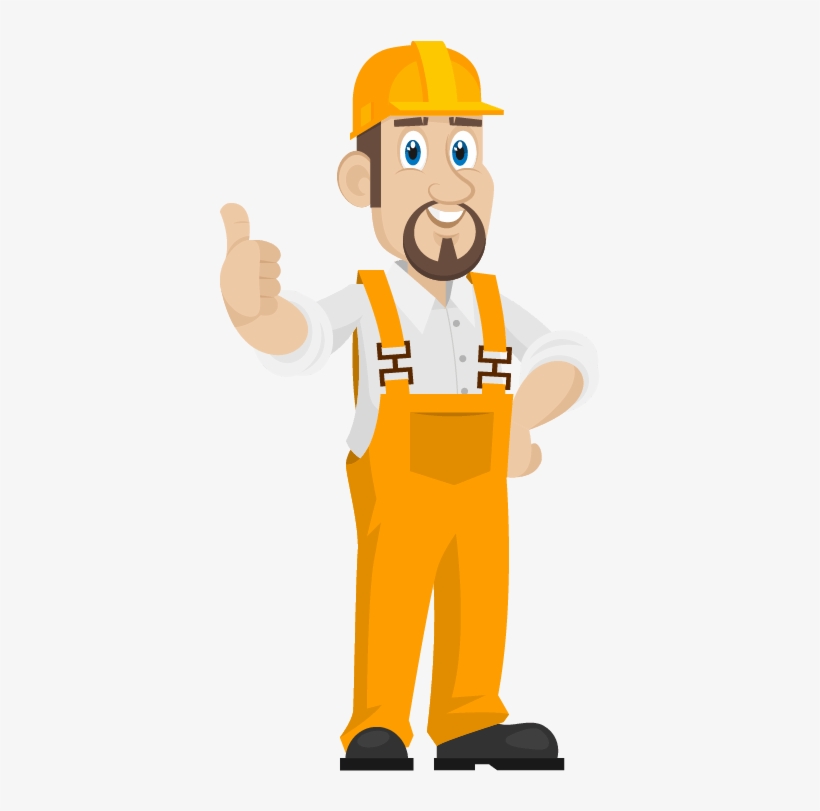 Hire Handyman Hourly Rate - Builders Thumbs Up Cartoon, transparent png download