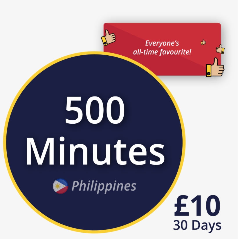 500 Minutes To Call The Philippines With Udial's Smart - Circle, transparent png download