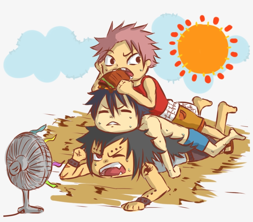 Fairy Tail Summer Fan - Natsu Gajeel And Gray, transparent png download