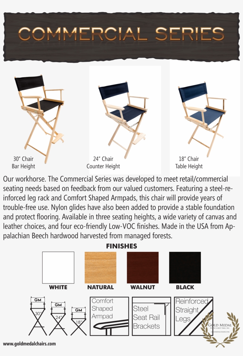 Gold Medal Director S Chairs Gold Medal Chairs - Chair, transparent png download