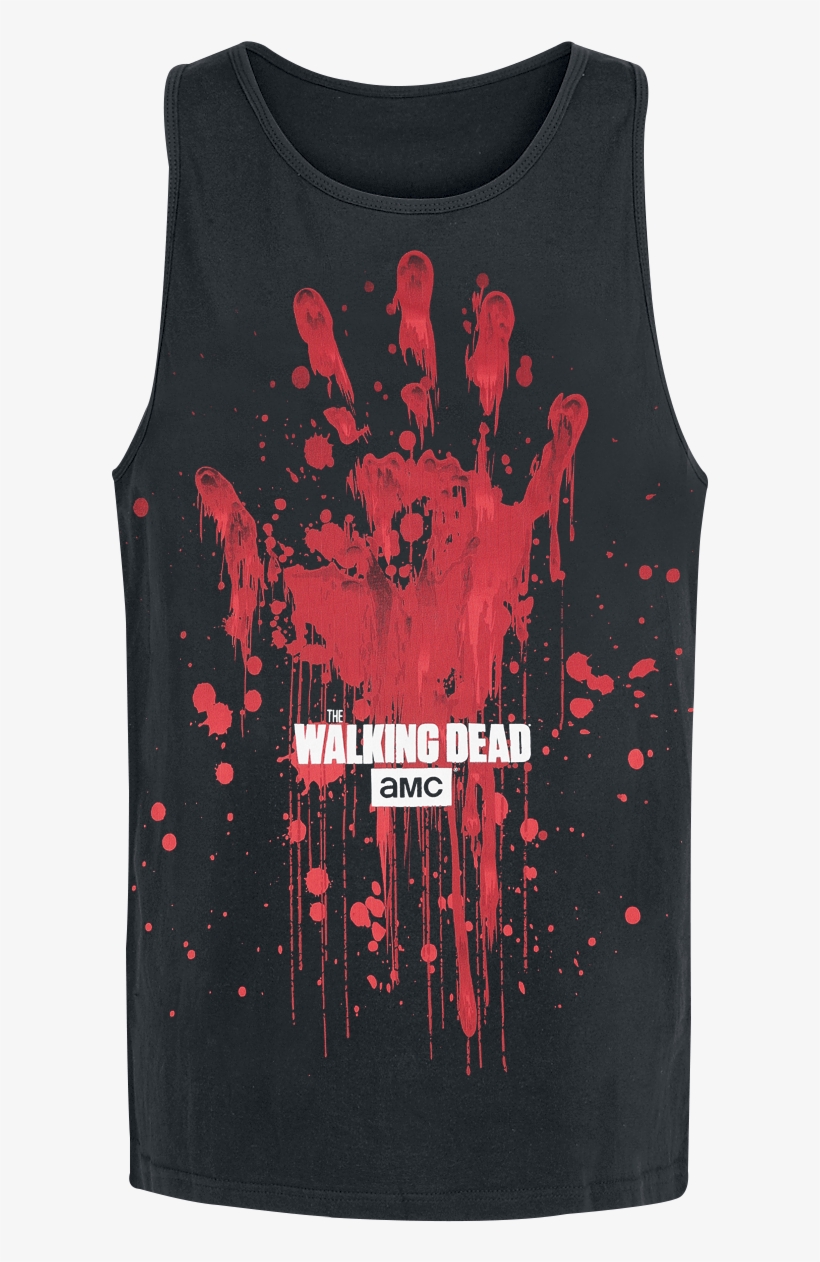 Bloody Handprint Top Tirante Ancho 100% Algodón Artículo - Walking Dead, transparent png download