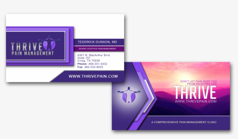 Thrive Business Card Design Sample - Graphic Design, transparent png download