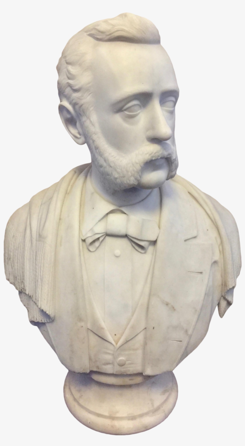 Carrara Marble American Victorian Bust Of A Gentleman, transparent png download