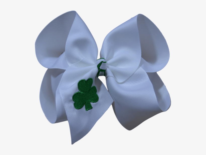 Embroidered Clover Bow - Saint Patrick's Day Hair Bow, transparent png download
