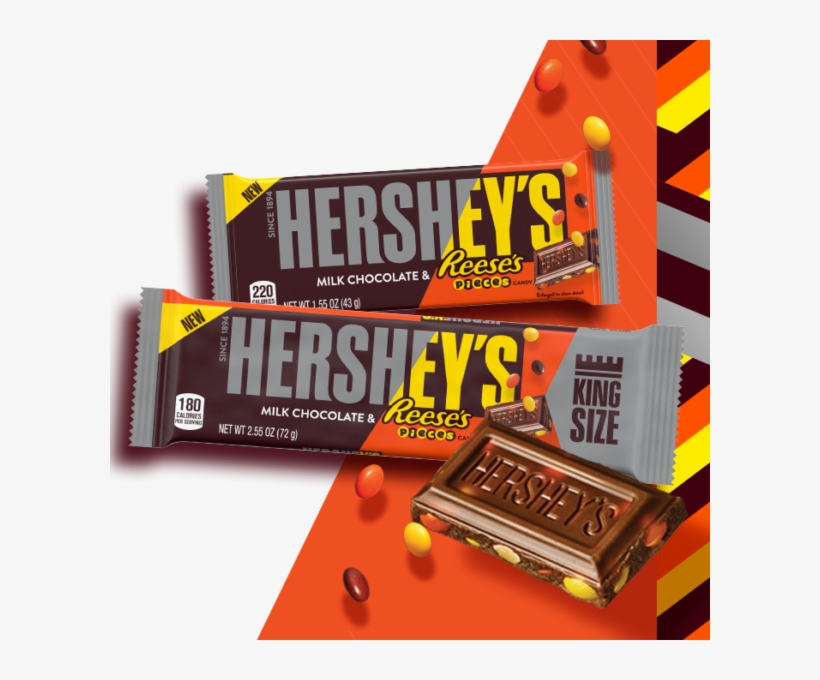 Hershey's King Milk Choc With Reese's Pieces - Hershey Bar With Reese's Pieces, transparent png download