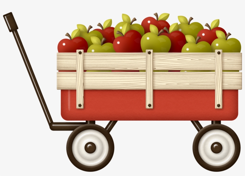 Pin By Natalie Mcbride On Clip Art - Wagon With Apples Clipart, transparent png download