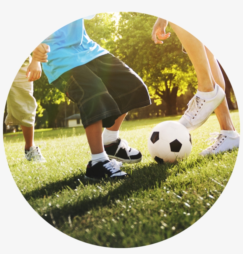 Little Boy Playing Soccer With His Father Concept - Family Playing Sports, transparent png download