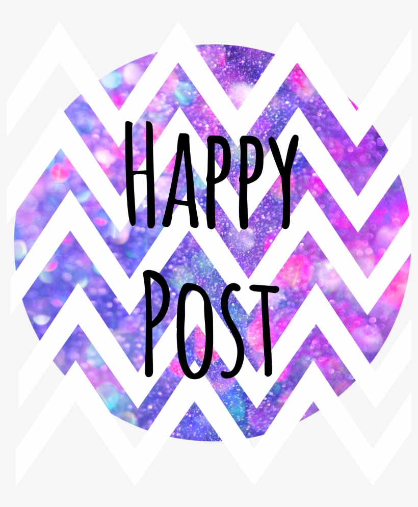 Purple/blue Glitter Zig Zag Happy Post - Glitter Zig Zag, transparent png download