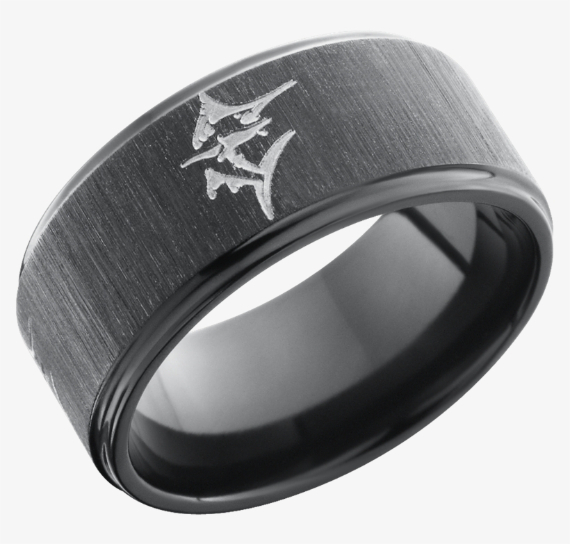 Lashbrook Designs Z10fge Marlin Black Crosssatin Polish - Titanium Ring, transparent png download