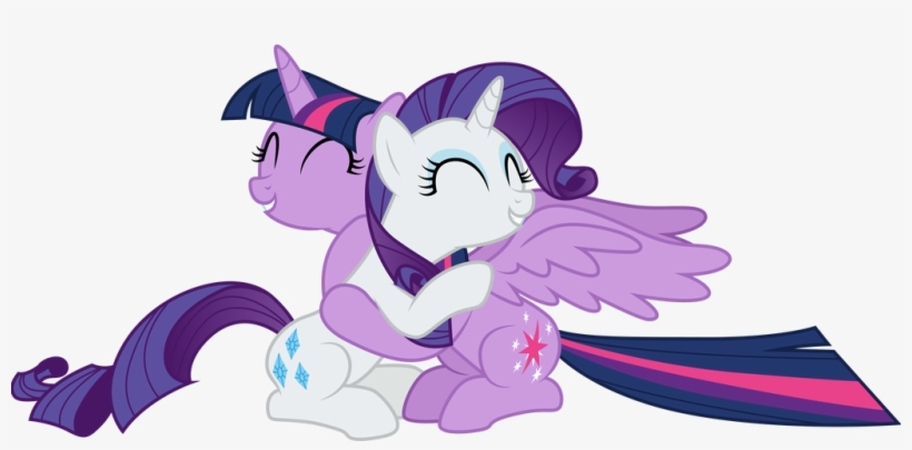 Rarity And Twilight Sparkle Hugging By Cloudyglow Dbnp4jr-fullview - My Little Pony Twilight And Rarity, transparent png download
