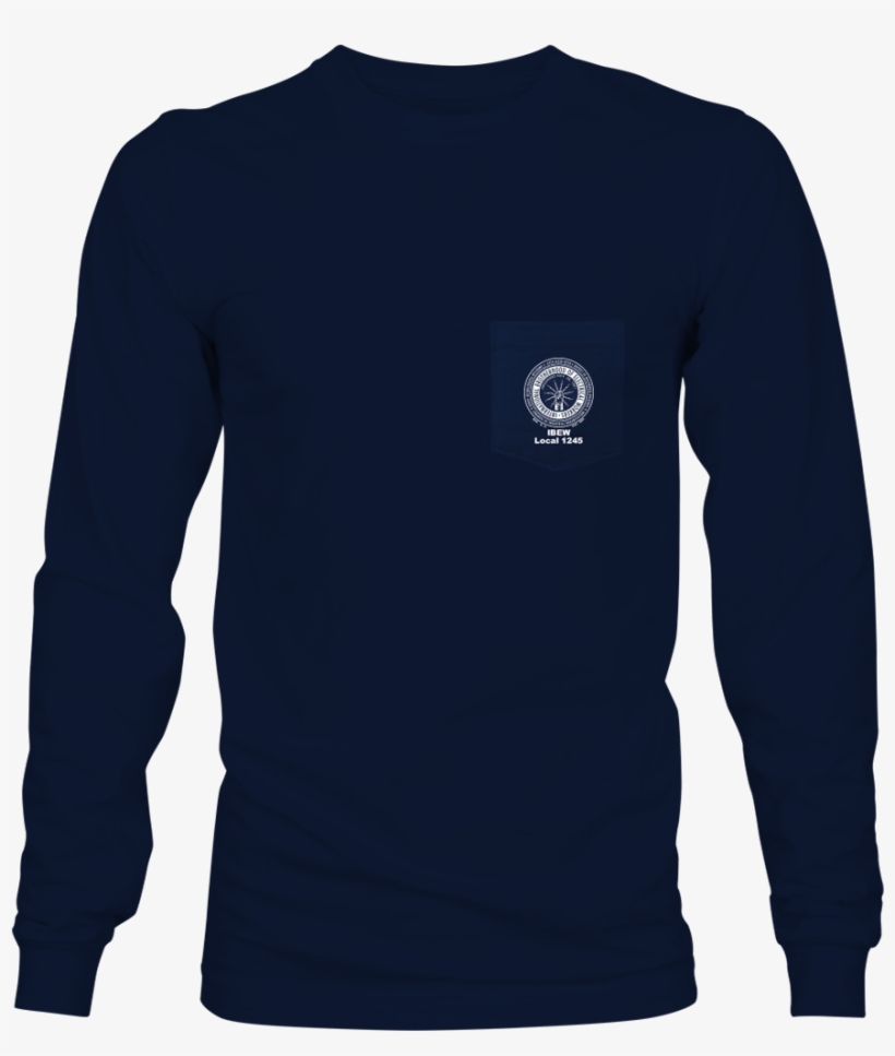 Load Image Into Gallery Viewer, Navy Long Sleeve Pocket - Camisa Termica Masculina, transparent png download