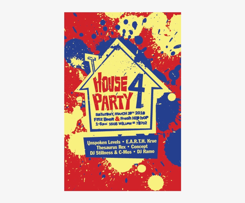 House Party Flyers Design Chris Atkins Freelance Graphic - House Party Flyers Design, transparent png download