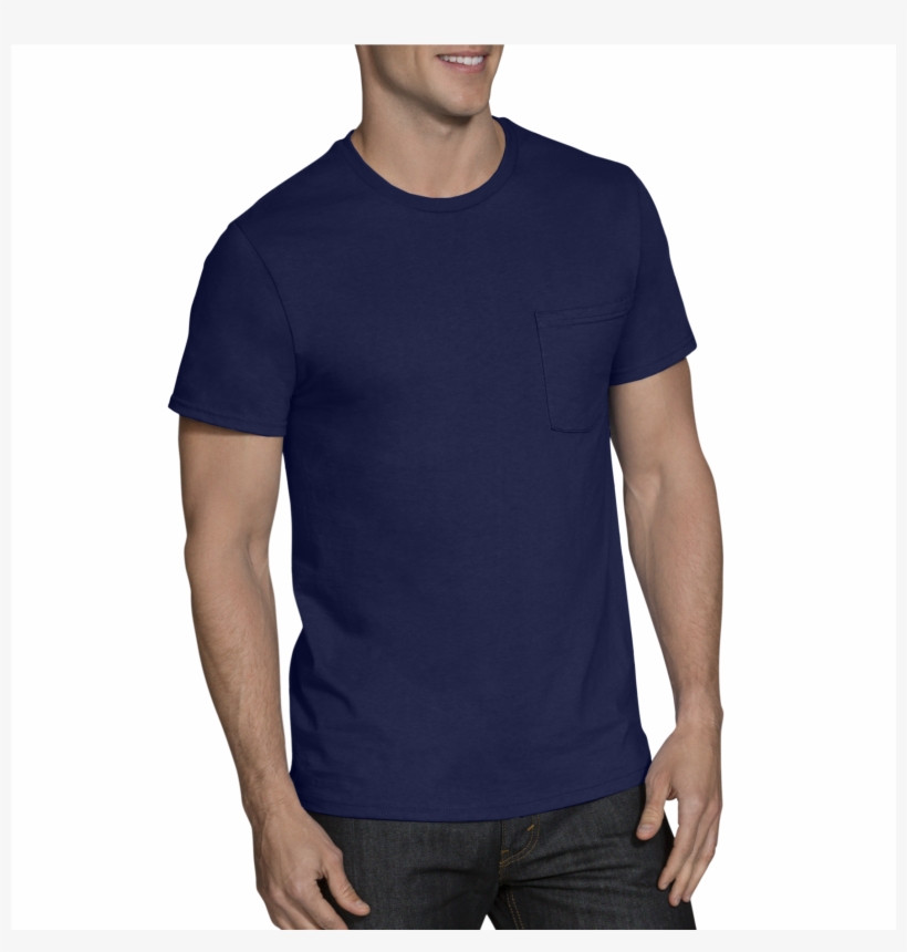 Images - Fruit Of The Loom 4 Neck Pocket T Shirt, transparent png download