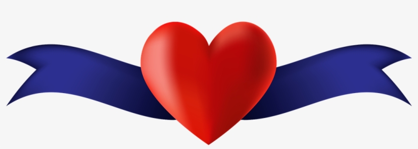 Banner Heart Placeholder Ribbon Awareness Support - Vector Graphics, transparent png download