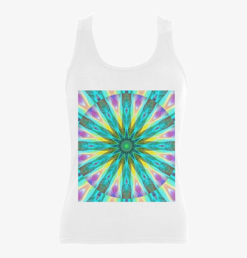 Golden Violet Peacock Sunrise Abstract Wind Flower - Active Tank, transparent png download