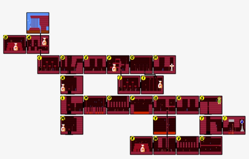 Adventure Of Link Palace6 Map - Zelda 2 Palace 6 Map, transparent png download