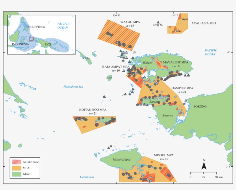 Map Of Monitoring Sites Inside And Outside Of Mpas - Atlas, transparent png download