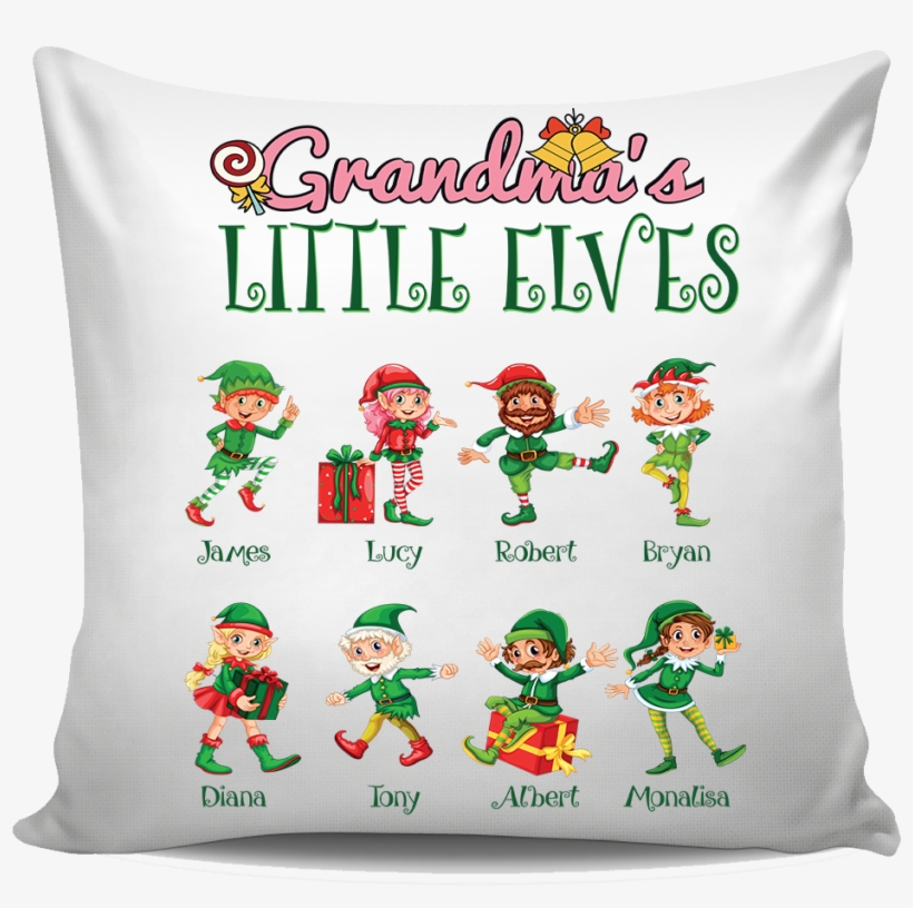 Grandma Nana Little Elves Personalized Pillow Cover - Cushion, transparent png download