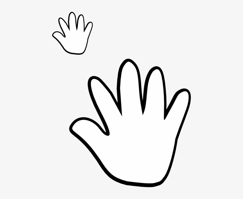 Child Handprint Black White Clipart Panda Free Clipart - Clip Art, transparent png download