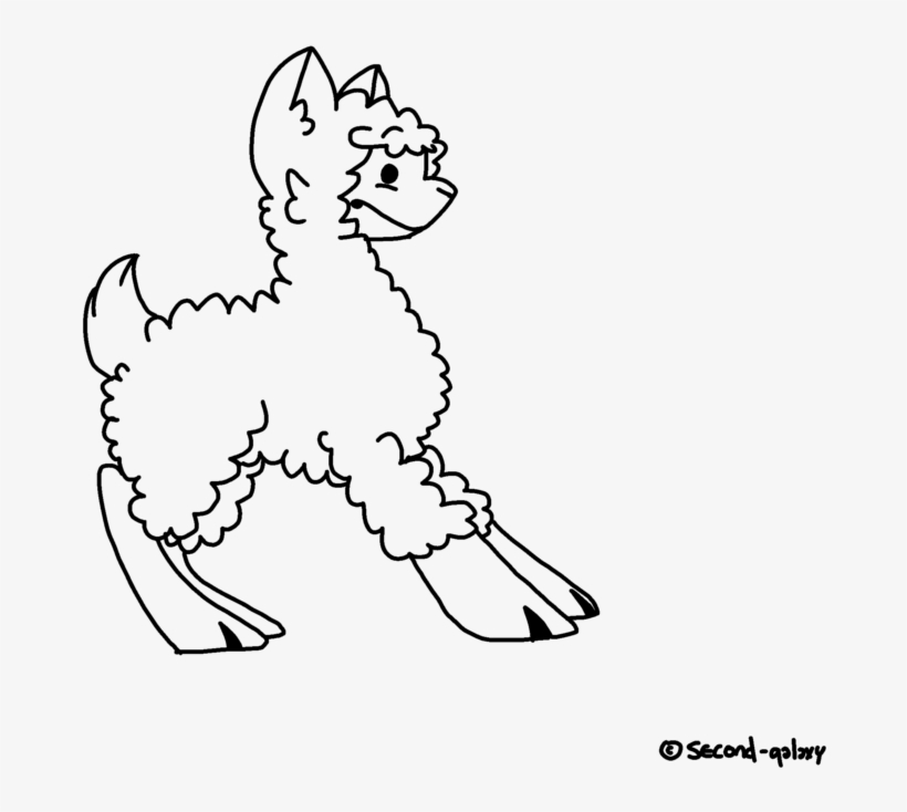 Drawn Llama Base - Line Art, transparent png download