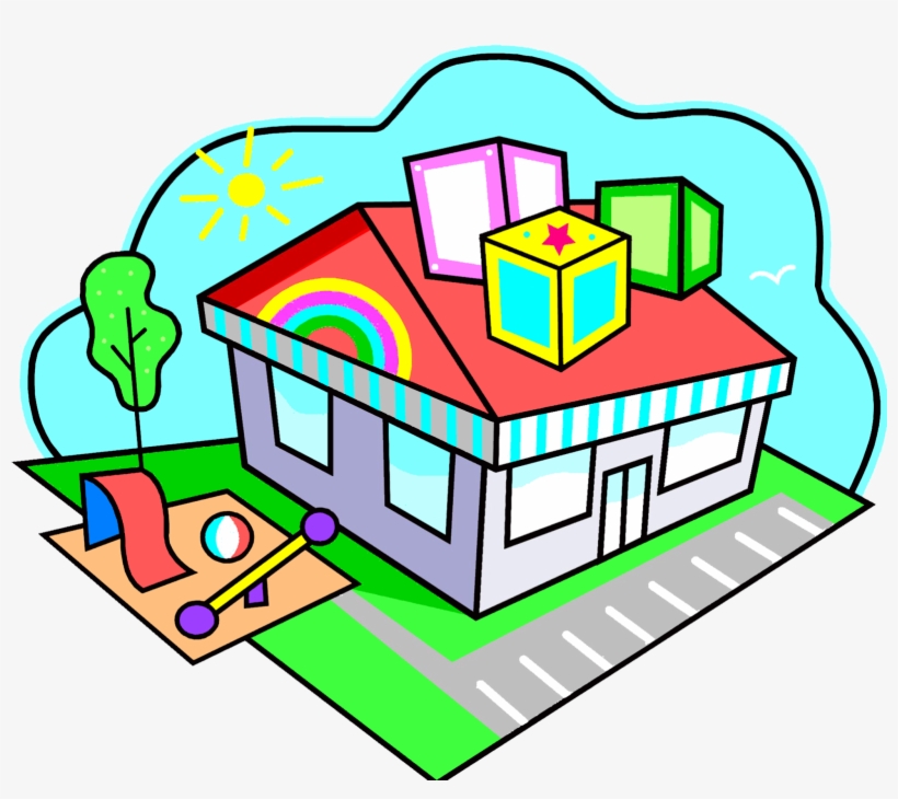 Daycare House Clipart - Preschool Clip Art, transparent png download