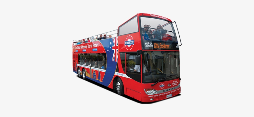 Red Decker Bus With Passengers Onboard, transparent png download