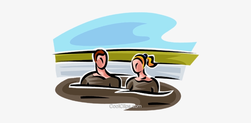 Man And A Woman In A Mud Bath Royalty Free Vector Clip - Clipart Mud Spa, transparent png download