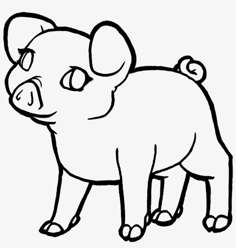 Piglet Lineart By Megarose On Deviantart Png Royalty - Piglet Line Art, transparent png download
