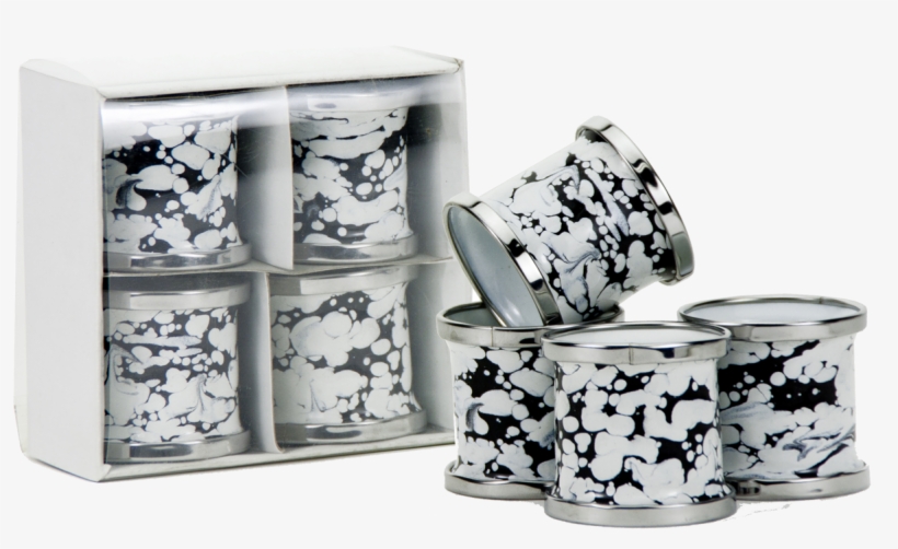 Bl74 Black Swirl Napkin Rings-set Of - Golden Rabbit Black Swirl Napkin Rings (set, transparent png download