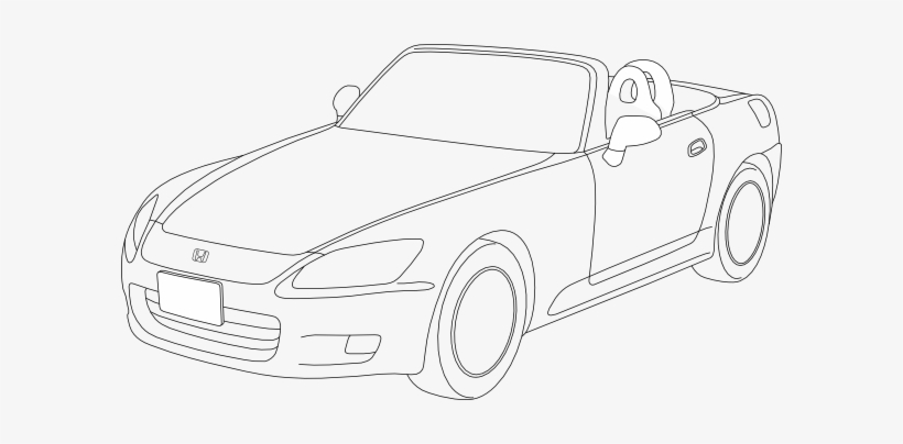 Free Vector Honda S2000 Outline Clip Art - S2000 Clip Art, transparent png download