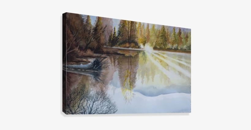 Reflections On Red Fish Lake Idaho Canvas Print - Idaho, transparent png download