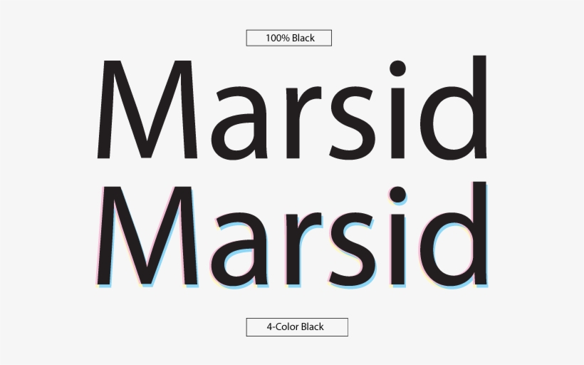 The Difference Between 100% Black And Four Color Black - Printing, transparent png download