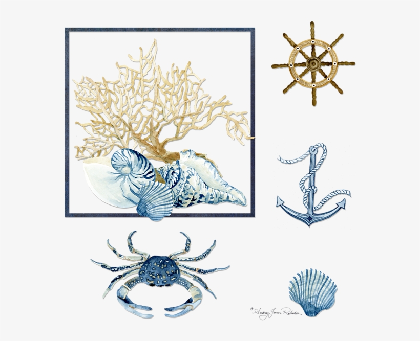 Click And Drag To Re-position The Image, If Desired - Indigo Ocean Coral Nautilus Triton Scallop Shells Indigo, transparent png download