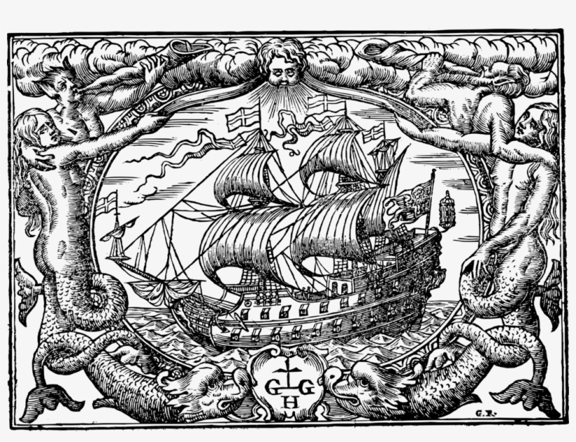 Mermaid White Ship Bongiorno Paolo Art - Public Domain Mermaid Graphic, transparent png download