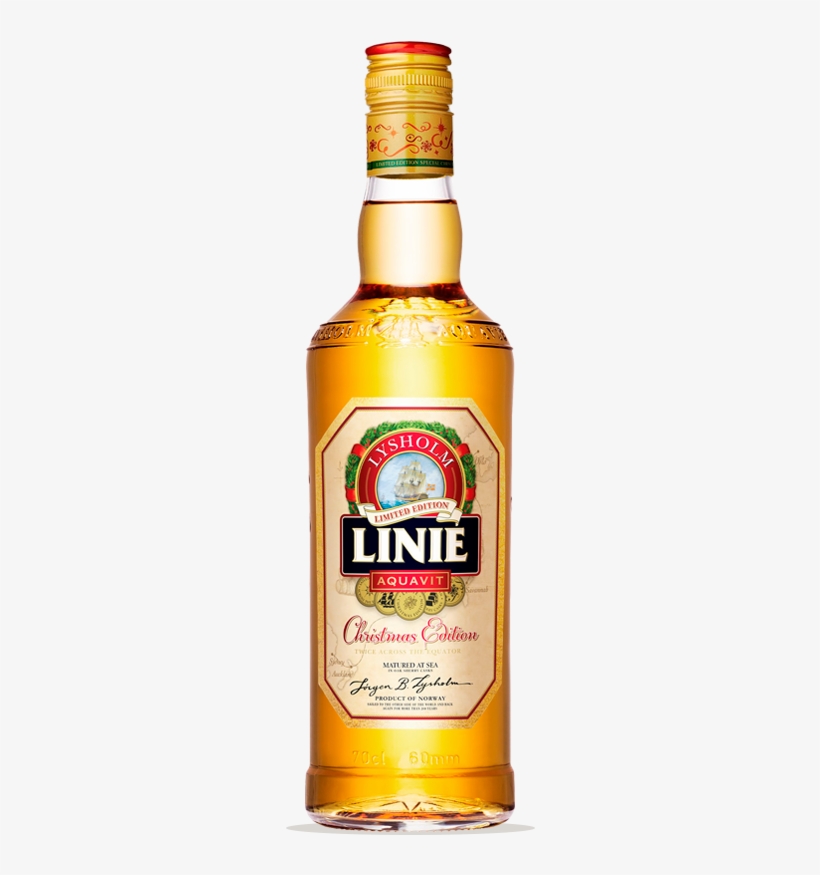 Linie Aquavit Christmas Edition - Lysholm Linie Aquavit 70cl Bottle, transparent png download
