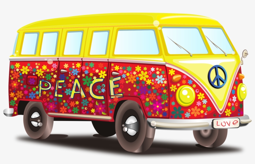 Hippie Clipart Transparent - Vw Peace And Love, transparent png download
