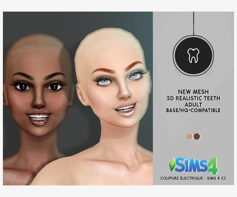 D Realistic Teeth Redheadsims Cc - Sims 4 Realistic Teeth, transparent png download